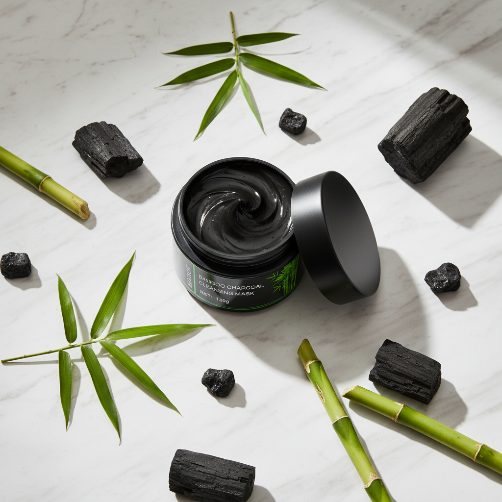 Charcoal Mask - Marble Flat Lay