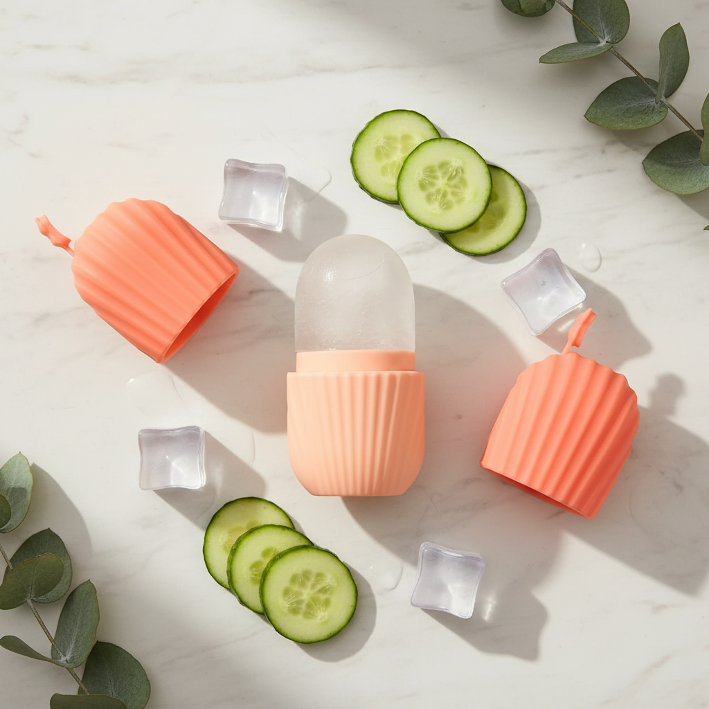 Revitalizing Facial Ice Roller flatlay premium
